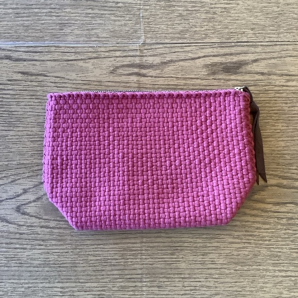 Rags to Riches Red Woven Clutch Zipper Pouch - Picture 1 of 4